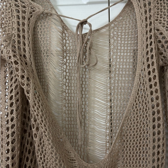 Tan Knit Swim Coverup - Picture 3 of 5